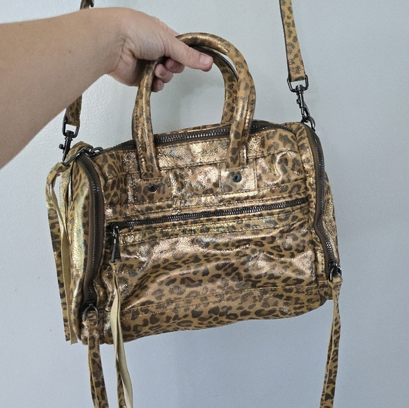 AIMEE KESTENBERG Leopard Cheetah Print Leathee CAR-GO SHOULDER SATCHEL BAG - Picture 2 of 14